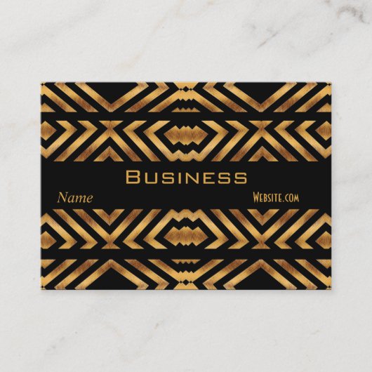 プロファイル名刺レトロブラック金ゴールドエキゾチック 名刺 (正面)