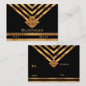 プロファイル名刺レトロブラック金ゴールド 名刺 (正面/裏面)