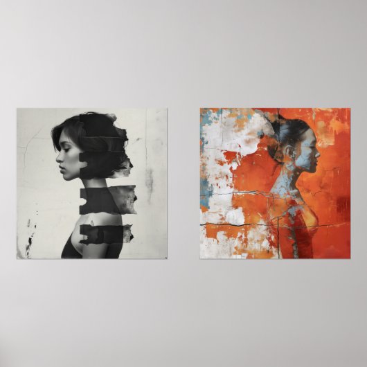 プロフィル芸術的の女性を示す表現 (正面)