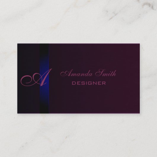 プロフィーエレガントルの単純ベルベットのモノグラム 名刺 (正面)