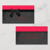 プロフィーモダンショナルかわいい赤いドット – 黒い弓 名刺 (正面/裏面)