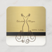 プロフィーモダンルグレエレガントジュアリーゴールデンドレス スクエア名刺 (正面)