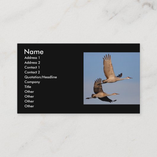 プロフィールか名刺、クレーンカップル 名刺 (正面)