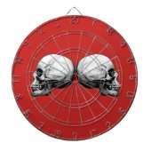 プロフィールのスカルの白黒投げ矢板 ダーツボード (正面)