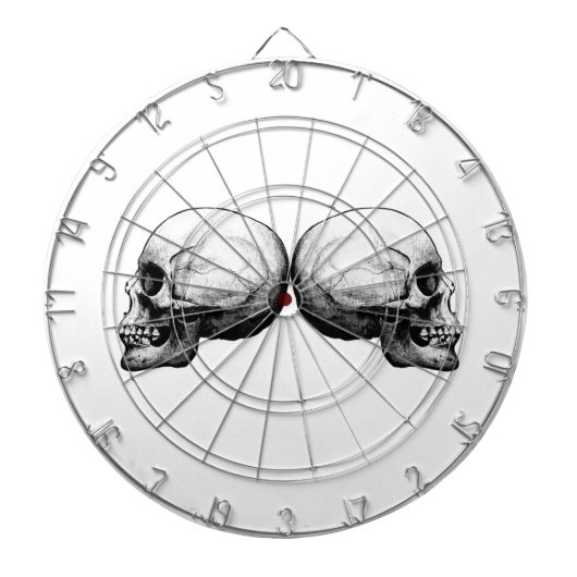 プロフィールのスカルの白黒投げ矢板 ダーツボード (正面)