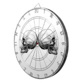 プロフィールのスカルの白黒投げ矢板 ダーツボード (正面右)