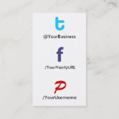 プロフィールの名刺のtfP 2.0のWer@bの社会的なtfPbak 名刺 (裏面)