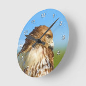 プロフィールの荒脚のタカ ラウンド壁時計 (傾斜)