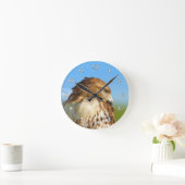 プロフィールの荒脚のタカ ラウンド壁時計 (ホーム)