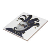 プロフィールのCarnivaleの濃紺のベニス風のマスク タイル (側面)