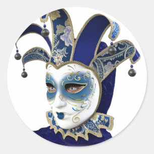 プロフィールのCarnivaleの青いベニス風のマスク ラウンドシール