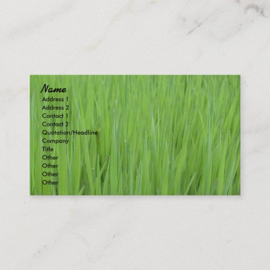 プロフィールカードテンプレート-芝生の質 名刺 (正面)
