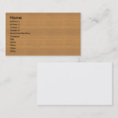 プロフィールカードテンプレート- Woodgrainの質 名刺 (正面/裏面)
