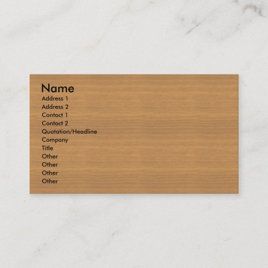 プロフィールカードテンプレート- Woodgrainの質 名刺 (正面)