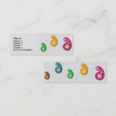 プロフィールカード: 伝統的なインドのスタイルのモチーフ スキニー名刺 (正面/裏面)