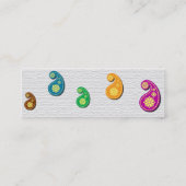 プロフィールカード: 伝統的なインドのスタイルのモチーフ スキニー名刺 (裏面)