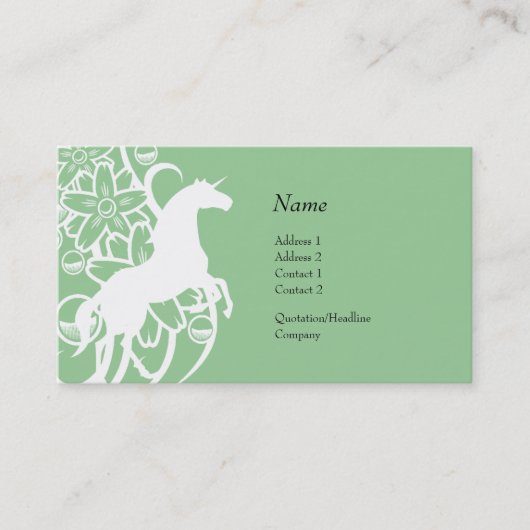 プロフィールカード-装飾的なユニコーン 名刺 (正面)