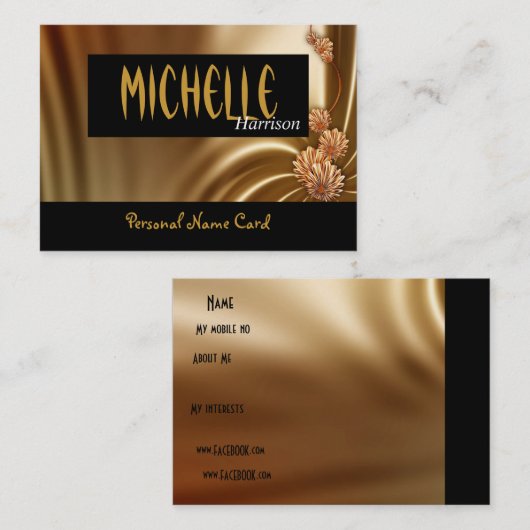 プロフィール個人名カードシルクドレープ 名刺 (正面/裏面)