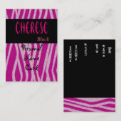 プロフィール個人名カードタイガーピンクブラック 名刺 (正面/裏面)