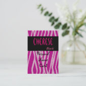 プロフィール個人名カードタイガーピンクブラック 名刺 (スタンド正面)