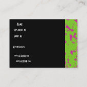 プロフィール個人名カードピンクグリーンビートル 名刺 (裏面)