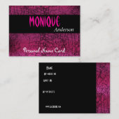 プロフィール個人名カードブラッククラックルピンク 名刺 (正面/裏面)