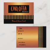 プロフィール個人名刺珈琲金ゴールド ストライプ 名刺 (正面/裏面)