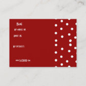 プロフィール個人名刺赤い白いレトロ 名刺 (裏面)