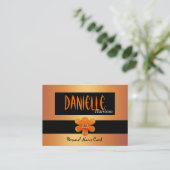 プロフィール個人名刺黒金ゴールド花 名刺 (スタンド正面)