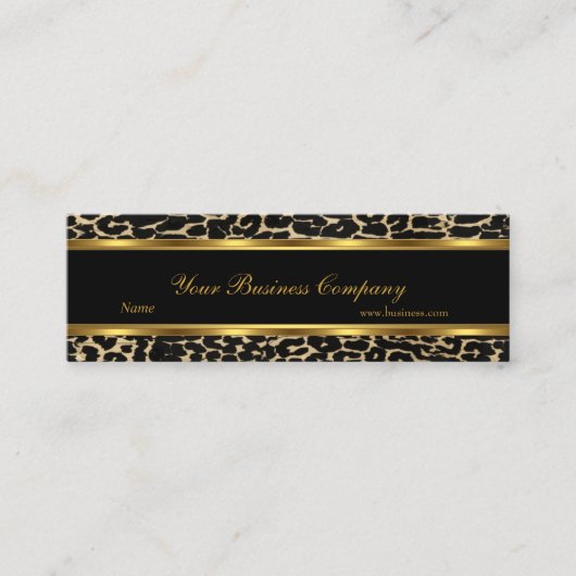 プロフィール動物金ゴールドエレガントブラッククラッシーSkinny スキニー名刺 (正面)