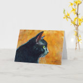 プロフィール、くすぐりの黒猫 カード (黄色い花)