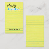 プロフィール/メッセージカード! 並ぶAnalogTwtrのyelbk 名刺 (正面/裏面)