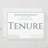 プロフェッサー・グリーン・アカデミック・テニュアパーティの招待状 招待状 (正面)