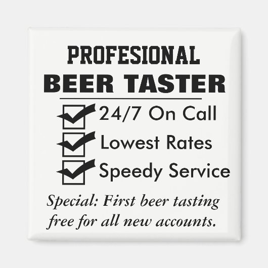 プロフェッショナルおもしろいビールタスター マグネット (正面)