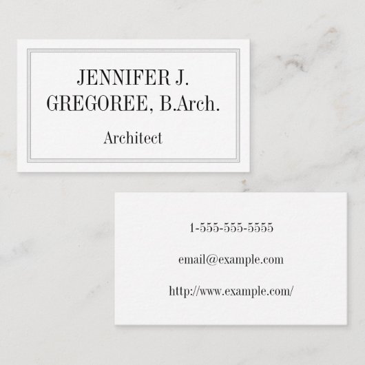 プロフェッショナルおよびシンプルアーキテクトの名刺 名刺 (正面/裏面)