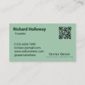 プロフェッショナルお洒落はっきりしたモダンダークグリーンクリーン 名刺 (裏面)