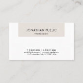 プロフェッショナルお洒落グラフィックデザインプレーン 名刺 (裏面)