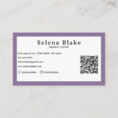 プロフェッショナルお洒落シックなミニマルデザインとQR 名刺 (裏面)