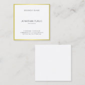 プロフェッショナルお洒落デザインエレガント金ゴールドプレインラックス スクエア名刺 (正面/裏面)