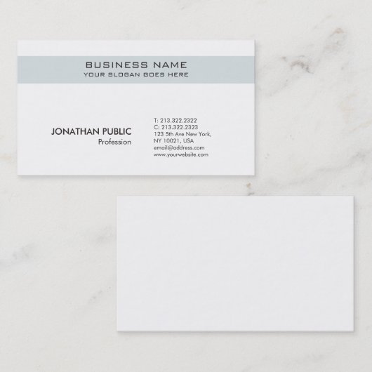 プロフェッショナルお洒落トレンディークラシープレーン 名刺 (正面/裏面)