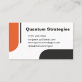 プロフェッショナルお洒落白黒オレンジモダンクリーン 名刺 (裏面)