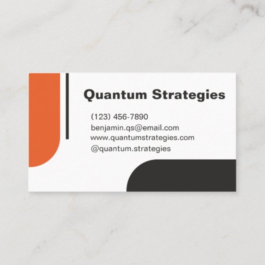 プロフェッショナルお洒落白黒オレンジモダンクリーン 名刺 (裏面)