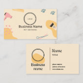 プロフェッショナルかわいいグルーミング名刺 名刺 (正面/裏面)