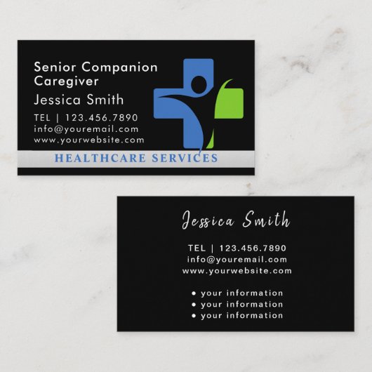 プロフェッショナルかわいいナース介護者ホーム救済アイド 名刺 (正面/裏面)