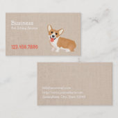 プロフェッショナルかわいい犬のペット座り 名刺 (正面/裏面)