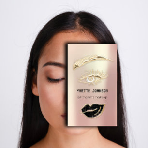 プロフェッショナルが点滅したBrows MakeロゴQRコード 名刺