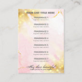 プロフェッショナルきらめくピンク金ゴールドフレグランスリストカード 名刺 (裏面)