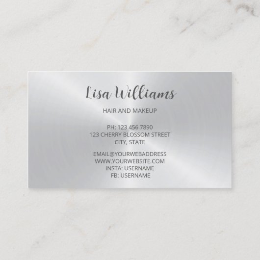 プロフェッショナルさくらんぼブロッサムピンクシルバービジネスC 名刺 (裏面)