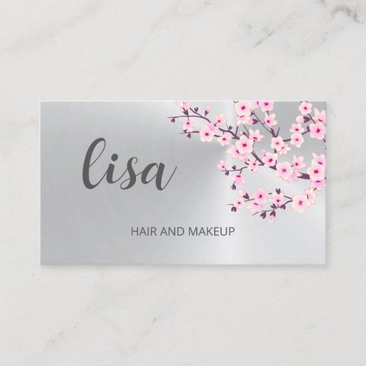 プロフェッショナルさくらんぼブロッサムピンクシルバービジネスC 名刺 (正面)