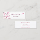 プロフェッショナルさくらんぼ花ズピンクホワイト スキニー名刺 (正面/裏面)